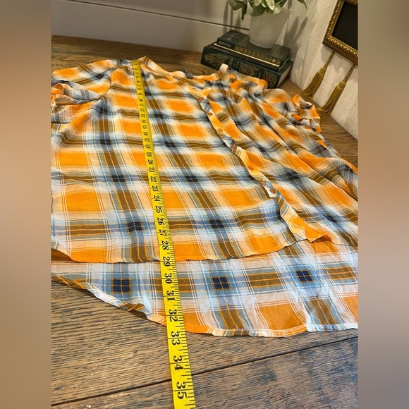 PENNINGTONS – Orange & Blue Plaid Button-Up Blouse – Size 3X - Picture 11 of 11